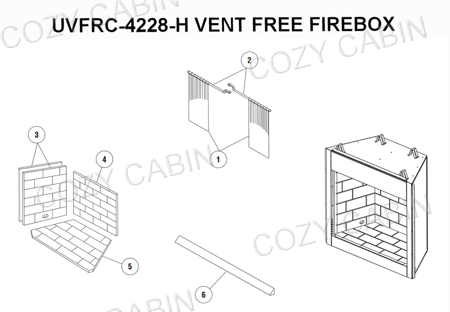 Superior Vent Free Herringbone Firebox (UVFRC-4228-H) #UVFRC-4228-H